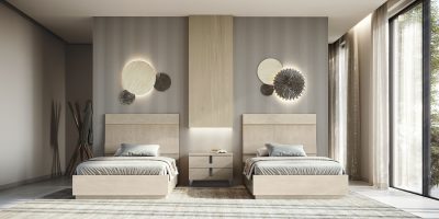 Bedroom Furniture Twin Size Kids Bedrooms Kroma Sand Birch 48" Bed