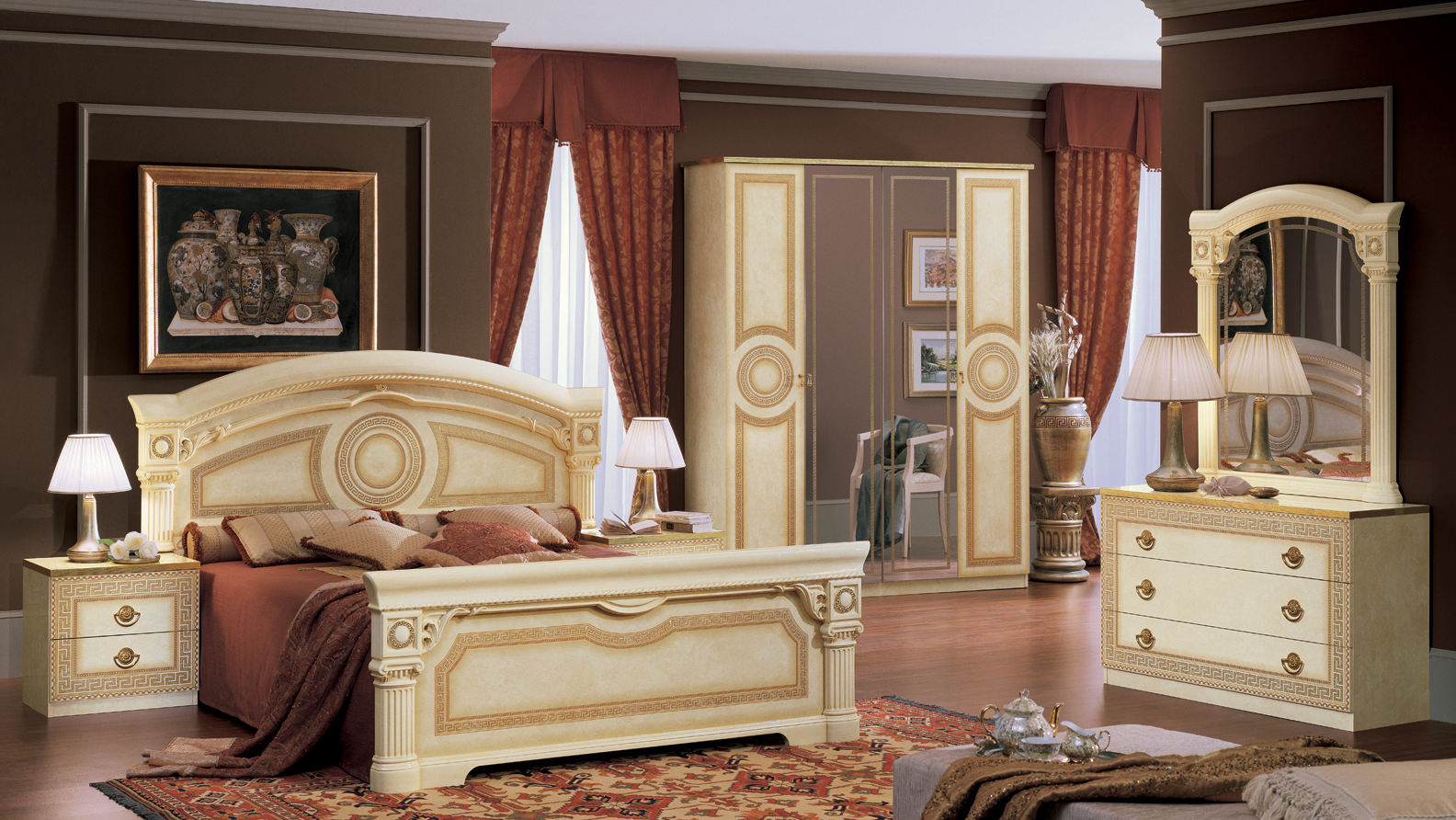 bedroom with ivory furniture