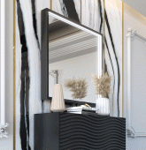 Bedroom Furniture Mirrors Wave DARK GREY mirror for single dresser