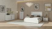 Bedroom Furniture Modern Bedrooms QS and KS Carrara Bed with Anna Nightstands