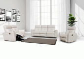Living Room Furniture Sofas Loveseats and Chairs 8501 White w/Manual Recliners