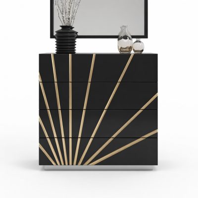 Oro Black Single Dresser, Dressers and Chests, Bedroom Furniture Oro Black Single Dresser, Dressers and Chests, Bedroom Furniture