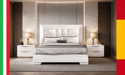 Bedroom Furniture Modern Bedrooms QS and KS Carmen Bed with Onda Nightstands