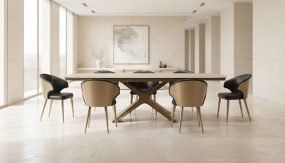 Clearance Dining Room 9368 Dining Table with Wave Dark Grey Chairs