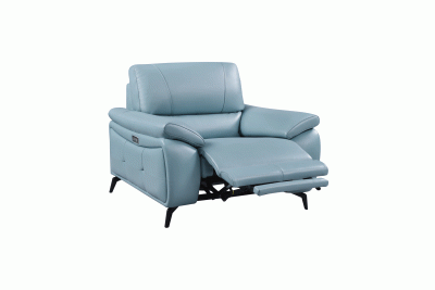 Living Room Furniture Reclining and Sliding Seats Sets 2934 Blue Chair w/ electric recliner