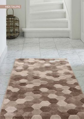 Living Room Furniture Rugs Hex Taupe Rug