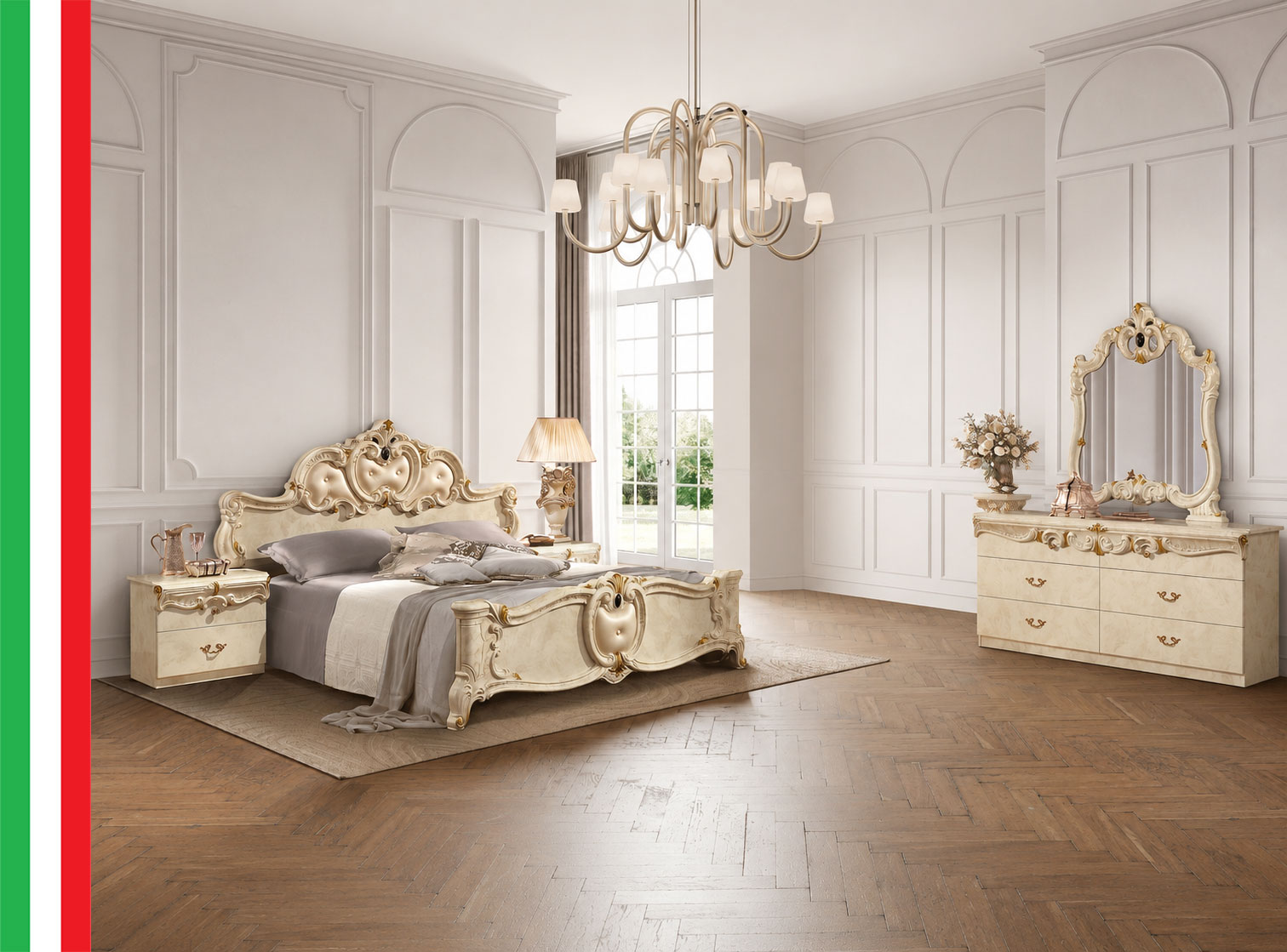 Barocco Ivory Bedroom, Classic Bedrooms QS and KS, Bedroom Furniture