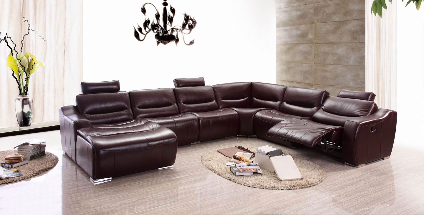 2144 Sectional 1 Recliner Living Room, Clearance Leather Sectional