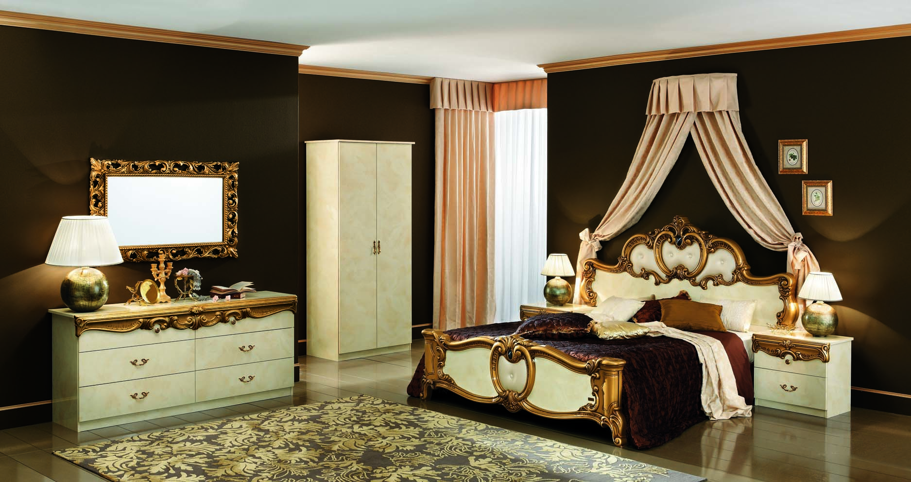 Barocco Bed Ivory W Gold Camelgroup Italy Beds Bedroom Furniture