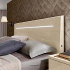 Wood, diamond shaped headboard withe LED courtesy light.