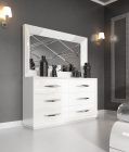 Carmen White Double Dresser and mirror