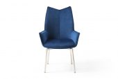 Dining Room Furniture Chairs 1218 swivel dining chair Navy Blue Fabric