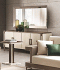 Glass Mirror + 4 Door Buffet