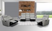 Living Room Furniture Sofas Loveseats and Chairs 8501 Light Grey w/Manual Recliners