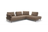 Lara Sectional in Fabric & Leather